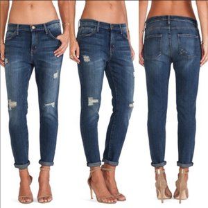 Current/Elliott The Slouchy Stiletto Distressed Jeans in Tempest Destroy 25